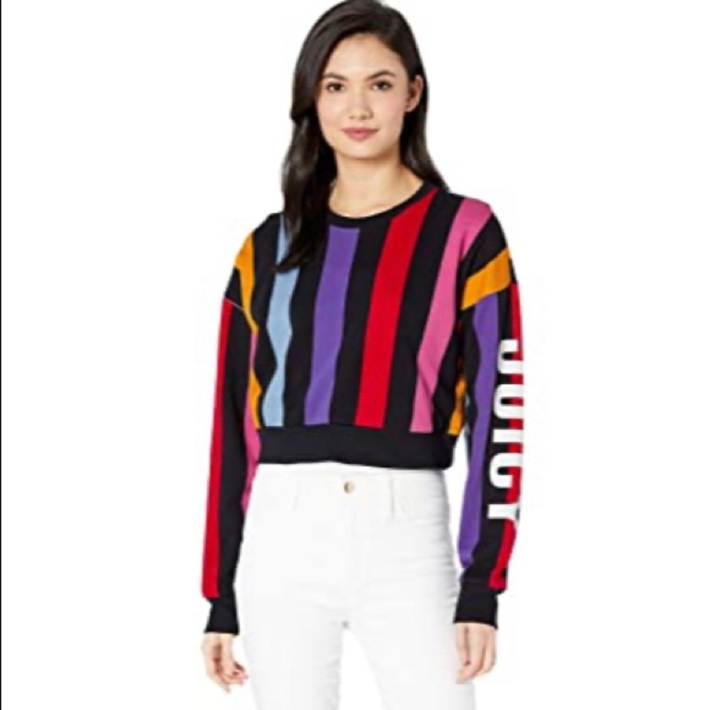 Juicy Bold Vertical Stripe Terry Track Pullover